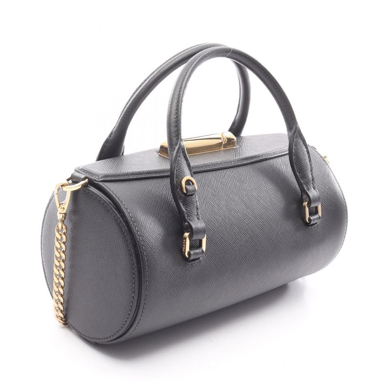 Prada Handbag Black Sapphire Leather 2-Way Chain