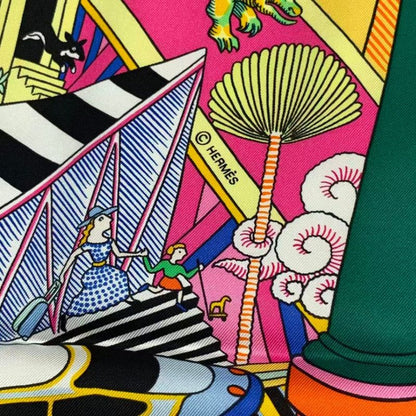 Hermes Scarf Silk Large Carre 140 Animapolis White Box