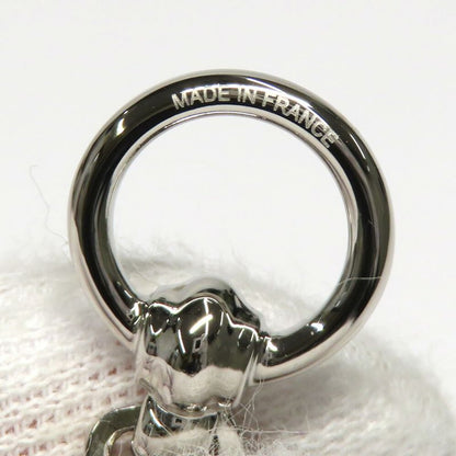 Hermes Twilly Ring Cell Pom Pon Brown Silver Leather Scarf
