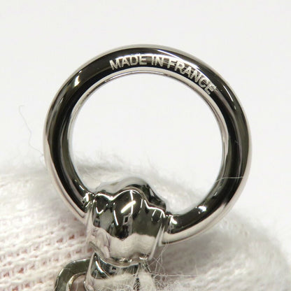 Hermes Twilly Ring Cell Pom Pom Pon Brown Silver Leather Scarf