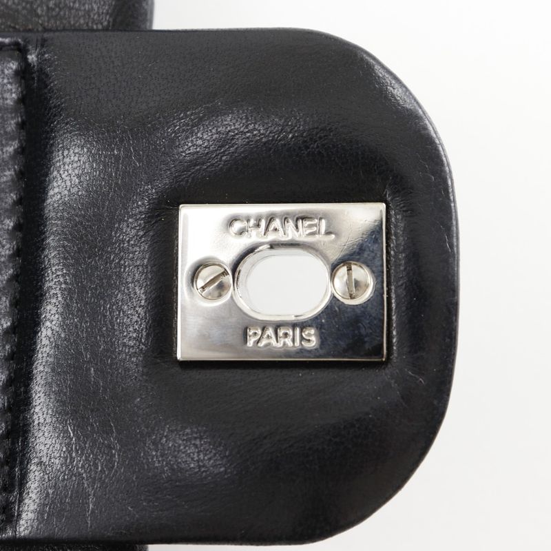 Chanel Mademoiselle Chain Shoulder Calf Black Bag