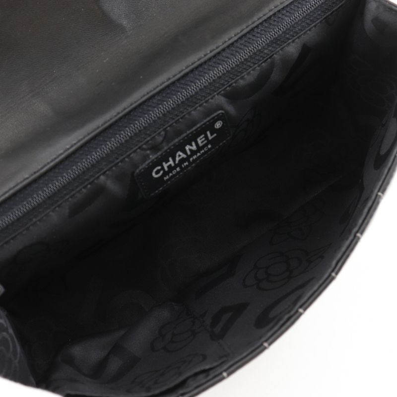 Chanel Mademoiselle Chain Shoulder Calf Black Bag