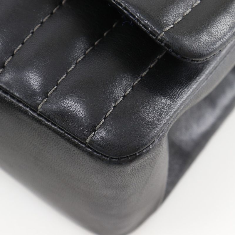 Chanel Mademoiselle Chain Shoulder Calf Black Bag