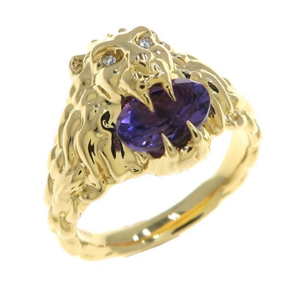 Gucci Lion Head Ring Amethyst