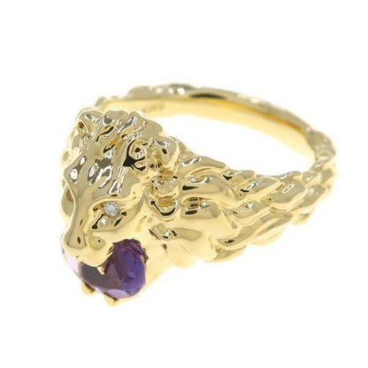Gucci Lion Head Ring Amethyst