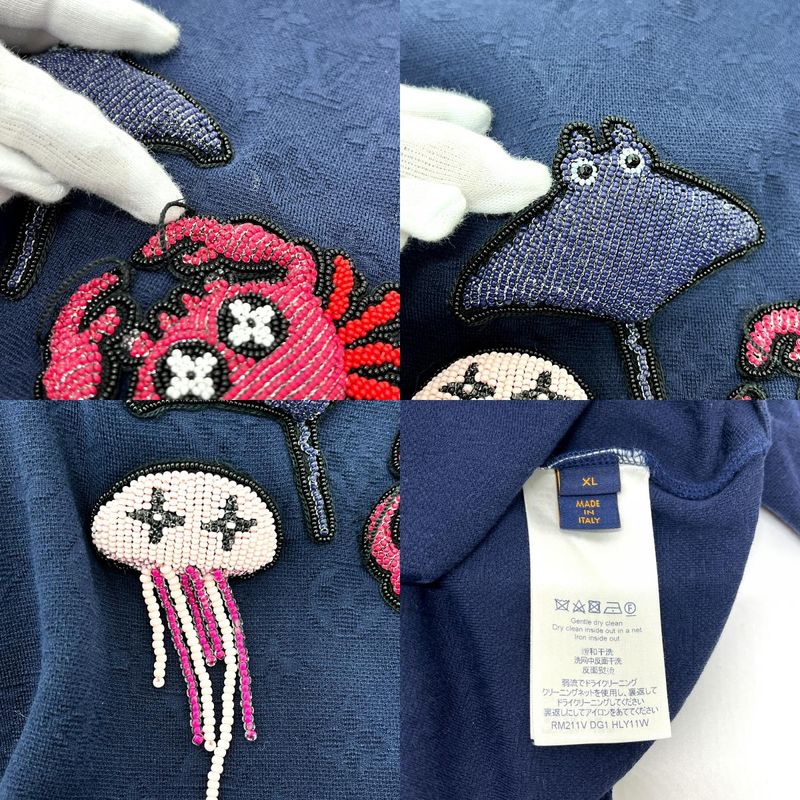 Louis Vuitton Short Sleeve T-Shirt Beads Animal & Monogram Dg1