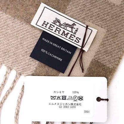 Hermes Cashmere Muffler H Passant Shawl 07 Bicolor Cles Marron Scarf