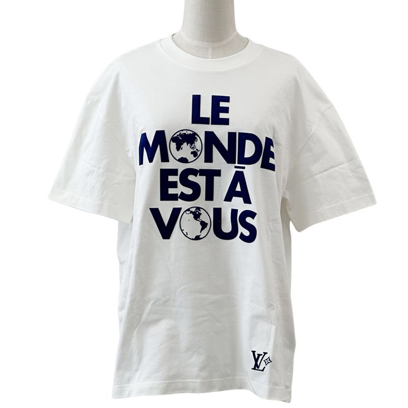 Louis Vuitton T-Shirt Short Sleeve T-Shirt Cotton White Blue