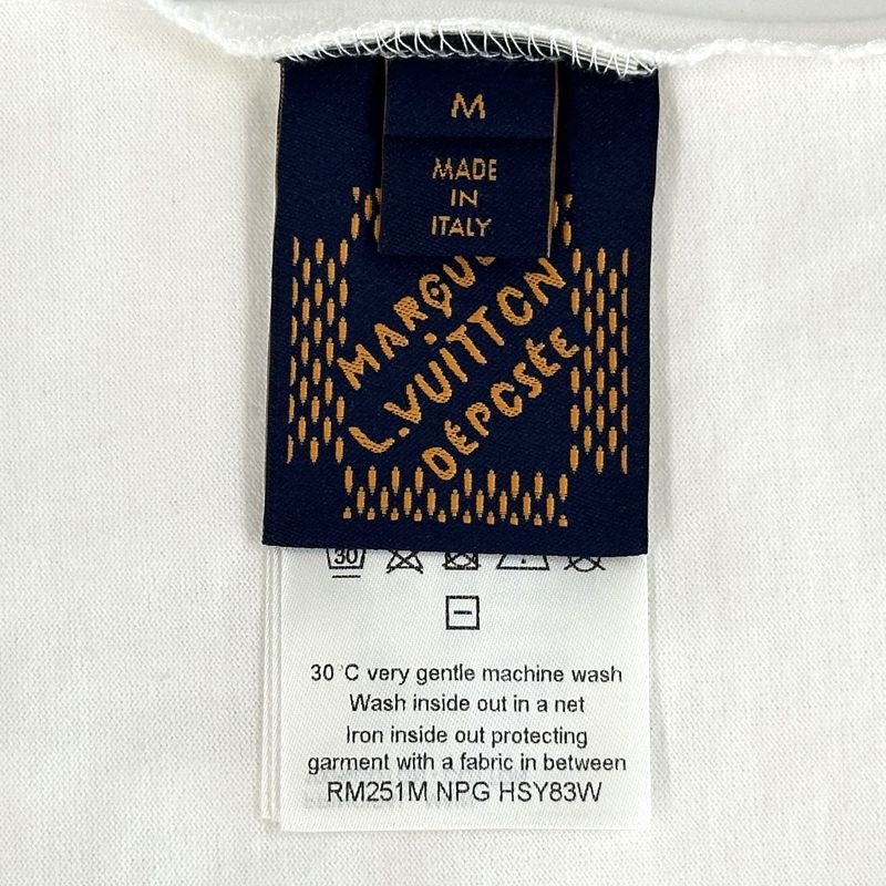 Louis Vuitton T-Shirt Short Sleeve T-Shirt Cotton White Blue