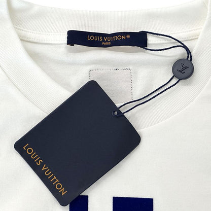 Louis Vuitton T-Shirt Short Sleeve T-Shirt Cotton White Blue