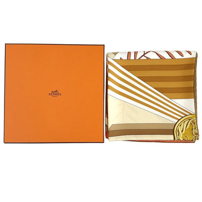 Hermes Scarf Carre 90 les Jeux D'hermes Game Silk Orange Multicolor