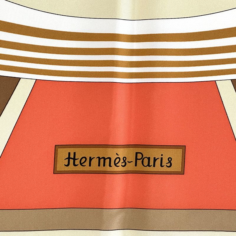Hermes Scarf Carre 90 les Jeux D'hermes Game Silk Orange Multicolor