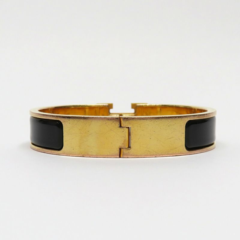 Hermes Clic Clac PM Black H Metal Bracelet 