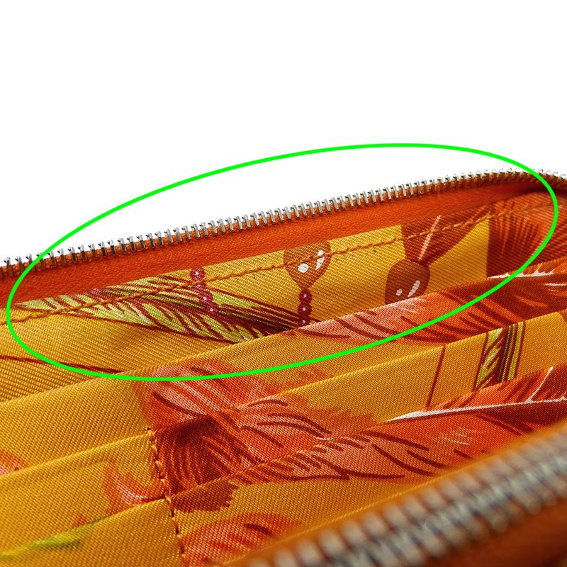 Hermes Wallet Long Wallet Azap Silk in Classic Veau Orange