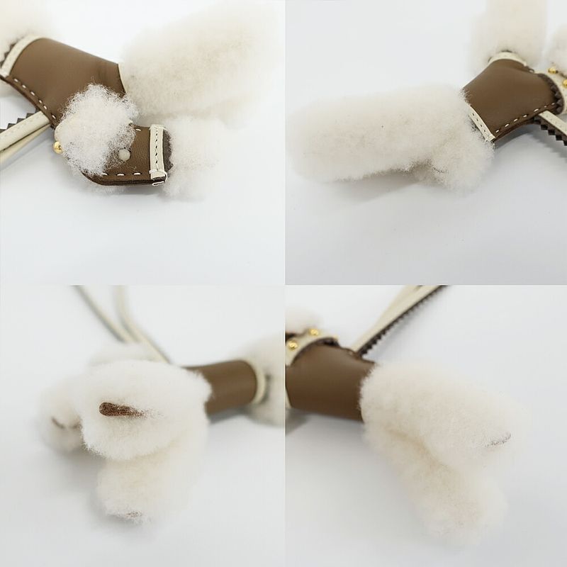 Hermes Buddy Charm with Collar Studs Etoupe Cles Anyo Miro