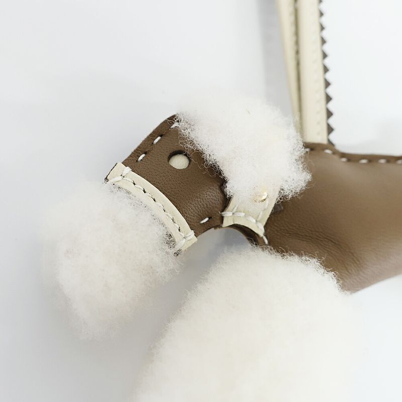 Hermes Buddy Charm with Collar Studs Etoupe Cles Anyo Miro