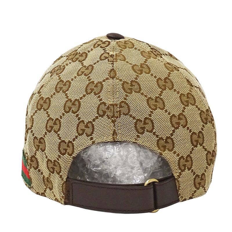Gucci Cap Web Striped GG Canvas Baseball Cap Beige Brown