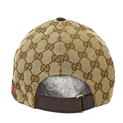 Gucci Cap Web Striped GG Canvas Baseball Cap Beige Brown