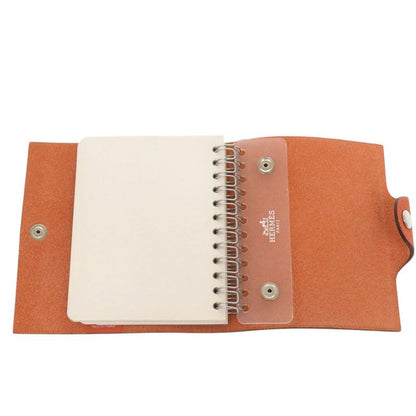 Hermes Ulysse Mini Togo Orange Notebook Cover Silver