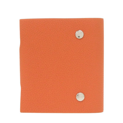 Hermes Ulysse Mini Togo Orange Notebook Cover Silver