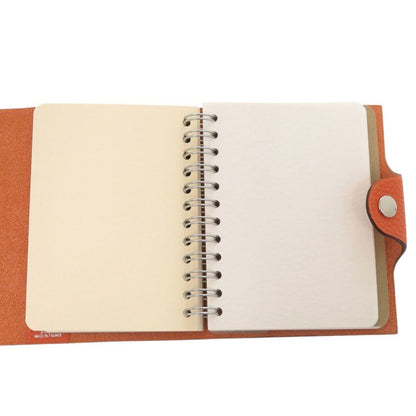 Hermes Ulysse Mini Togo Orange Notebook Cover Silver