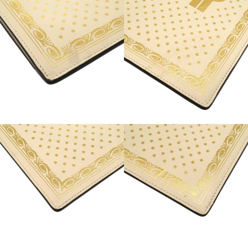 Gucci Sega Guccy Print Second Leather Ivory White Clutch