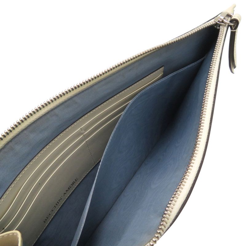 Gucci Sega Guccy Print Second Leather Ivory White Clutch