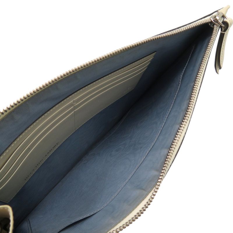 Gucci Sega Guccy Print Second Leather Ivory White Clutch