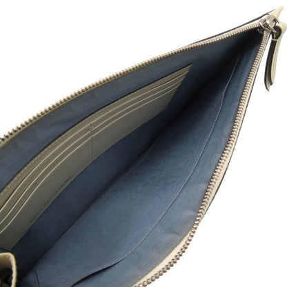 Gucci Sega Guccy Print Second Leather Ivory White Clutch