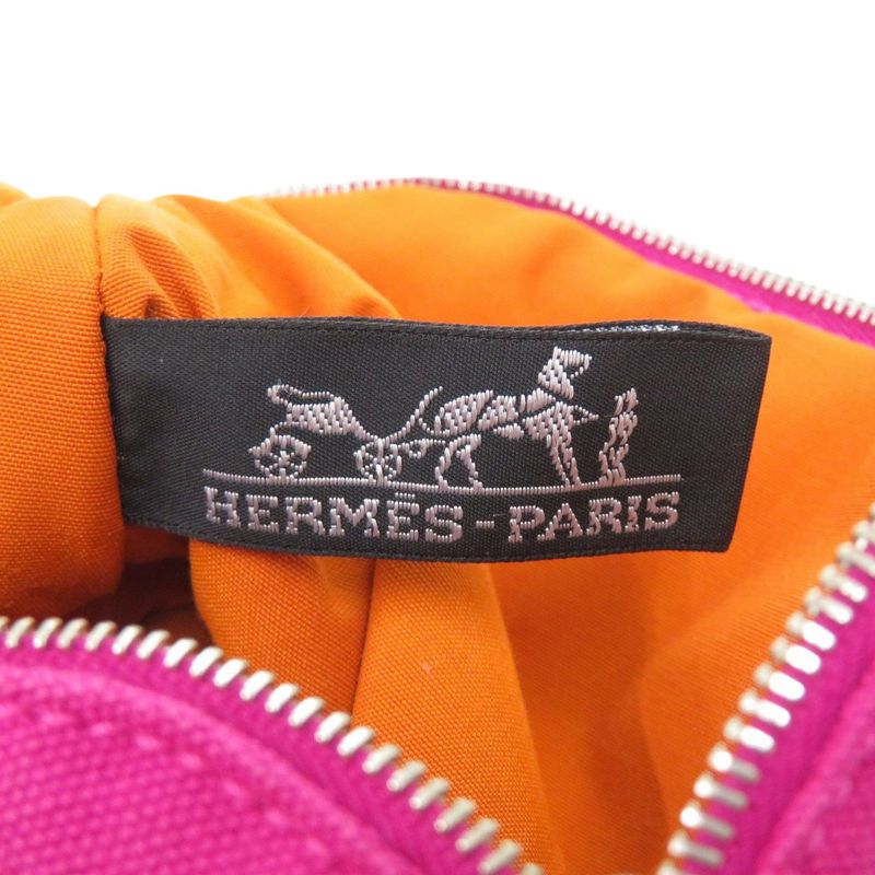 Hermes Bolide Pouch Mini Cotton Leather Pink Purple