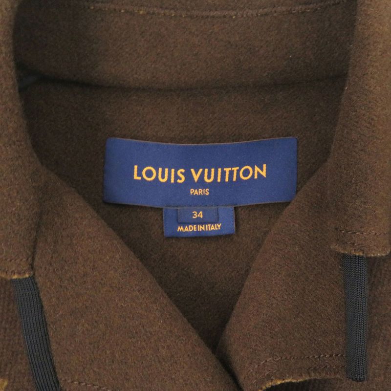 Louis Vuitton Monogram All Over Pattern 34 Wool Cashmere Brown Outer Coat