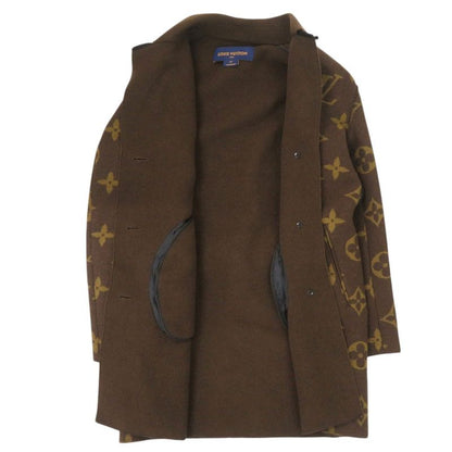 Louis Vuitton Monogram All Over Pattern 34 Wool Cashmere Brown Outer Coat