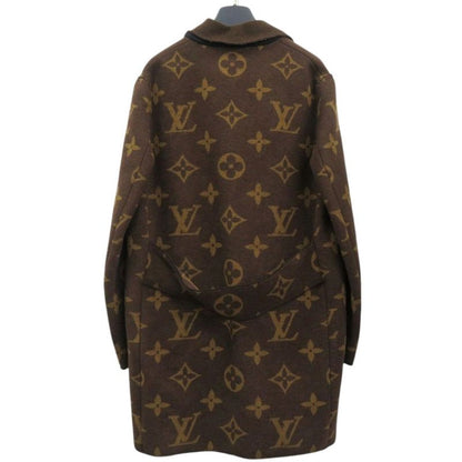Louis Vuitton Monogram All Over Pattern 34 Wool Cashmere Brown Outer Coat