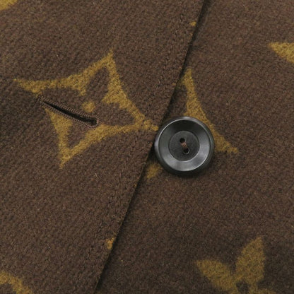 Louis Vuitton Monogram All Over Pattern 34 Wool Cashmere Brown Outer Coat