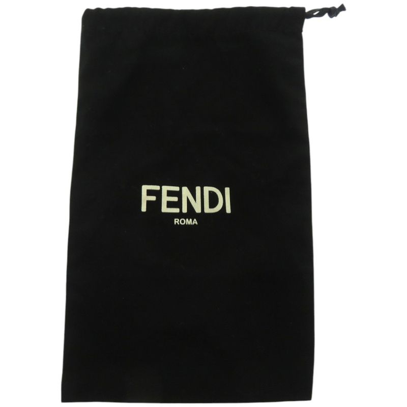 Fendi Pocket Charm Belt Bag Leather Black Red Key Holder