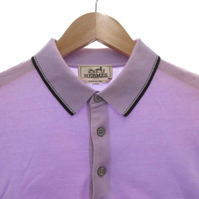 Hermes Polo Shirt Short Sleeve Pique H Logo Purple