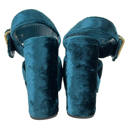 Prada Sandals 34 Light Blue Chunky Heel