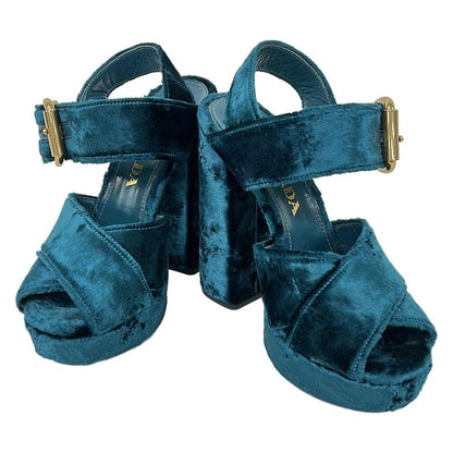 Prada Sandals 34 Light Blue Chunky Heel