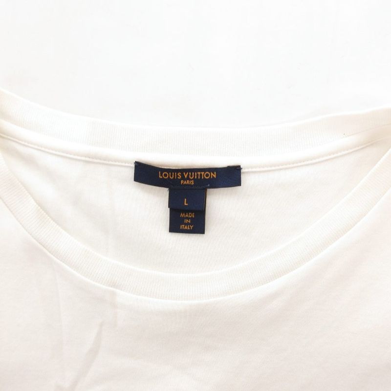 Louis Vuitton Twd T-Shirt Short Sleeve Print L White Gold Color