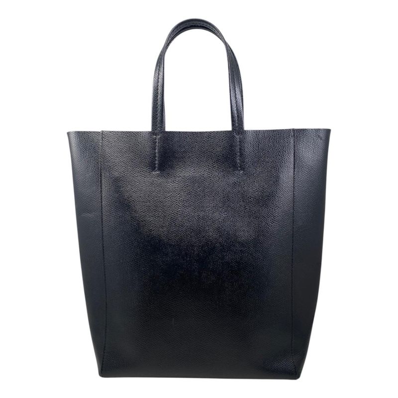 Celine Tote Shoulder Bag Vertical Cabas Small Leather Logo Black
