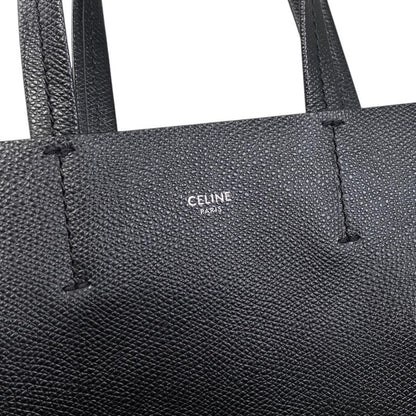 Celine Tote Shoulder Bag Vertical Cabas Small Leather Logo Black