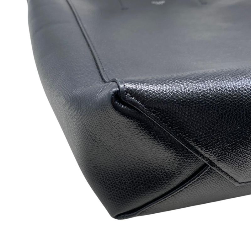 Celine Tote Shoulder Bag Vertical Cabas Small Leather Logo Black