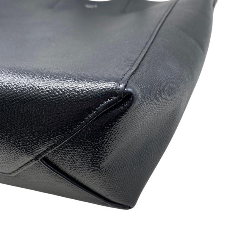 Celine Tote Shoulder Bag Vertical Cabas Small Leather Logo Black