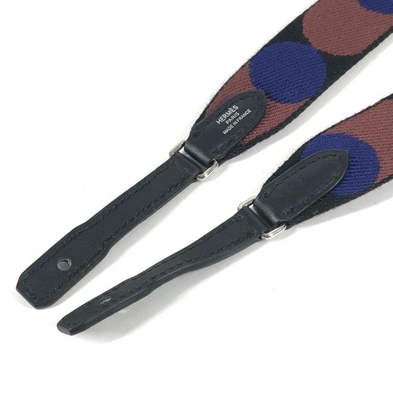 Hermes Shoulder Strap Sungle Flipper Ball Leather Canvas Brown