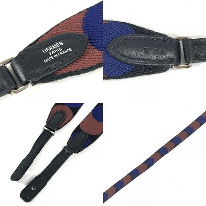Hermes Shoulder Strap Sungle Flipper Ball Leather Canvas Brown