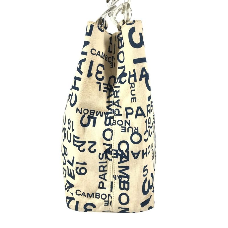 Chanel Shoulder Bag CC Coco Mark Logo Canvas White