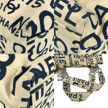 Chanel Shoulder Bag CC Coco Mark Logo Canvas White