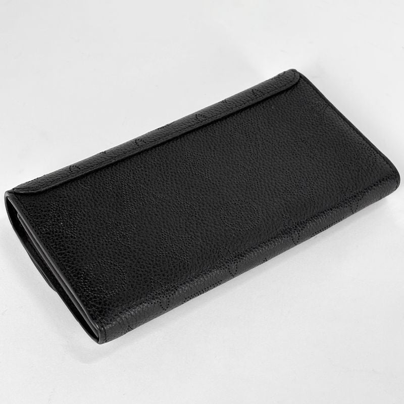 Louis Vuitton Portefeuille Iris Bifold Long Wallet Monogram Mahina Noir Black
