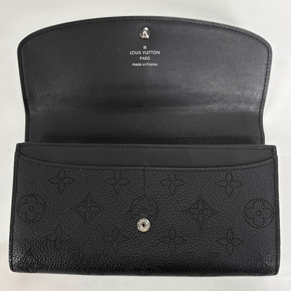 Louis Vuitton Portefeuille Iris Bifold Long Wallet Monogram Mahina Noir Black