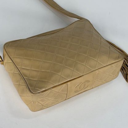 Chanel Coco Mark Fringe Shoulder Bag Matelasse Tassel Leather